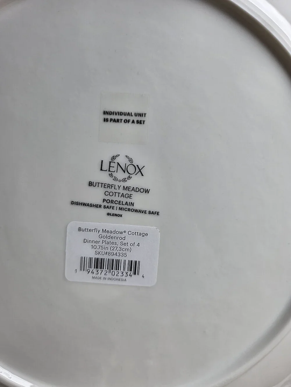 Lenox Butterfly Meadow Cottage Dinner Plate  Set of 3  Goldenrod